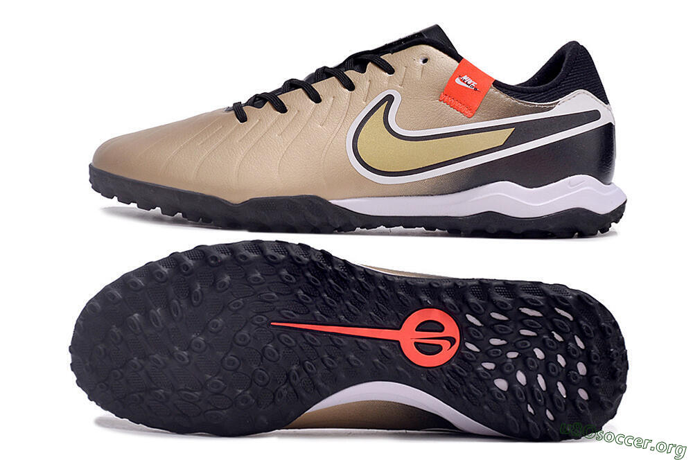 Nike Tiempo Legend 10 Academy TF Football Shoes - Brown/Gold/White 1