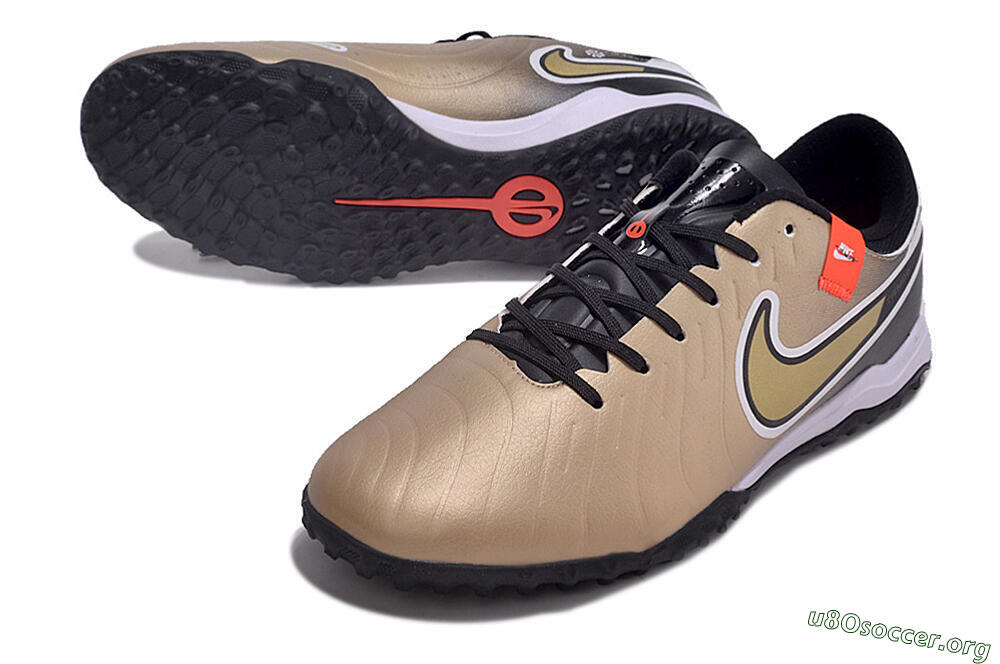 Nike Tiempo Legend 10 Academy TF Football Shoes - Brown/Gold/White 0