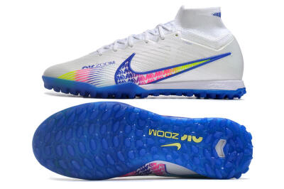 Nike Air Zoom Mercurial Superfly 9 Elite TF Football Shoes - White/Blue/Pink