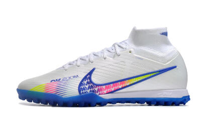 Nike Air Zoom Mercurial Superfly 9 Elite TF Football Shoes - White/Blue/Pink