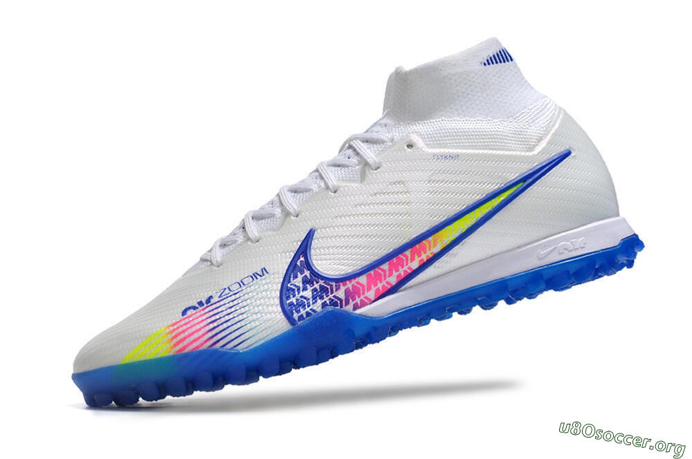 Nike Air Zoom Mercurial Superfly 9 Elite TF Football Shoes - White/Blue/Pink 5