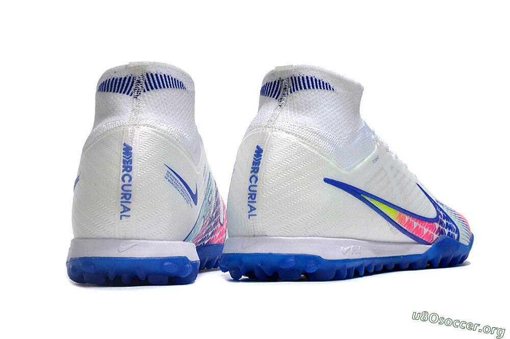 Nike Air Zoom Mercurial Superfly 9 Elite TF Football Shoes - White/Blue/Pink 6