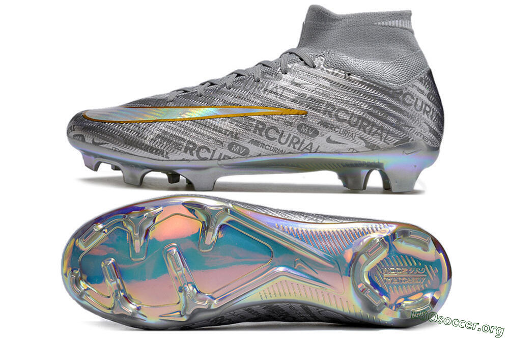 Nike Air Zoom Mercurial Superfly 15 Elite FG Football Boots - Sliver/Gold/Rainbow 1