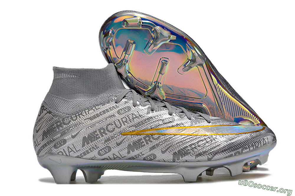 Nike Air Zoom Mercurial Superfly 15 Elite FG Football Boots - Sliver/Gold/Rainbow 2