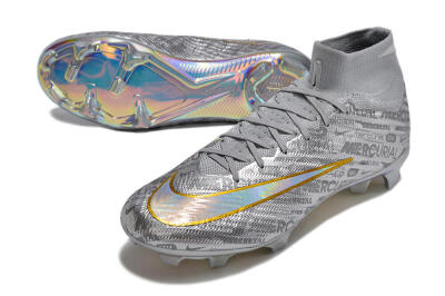 Nike Air Zoom Mercurial Superfly 15 Elite FG Football Boots - Sliver/Gold/Rainbow