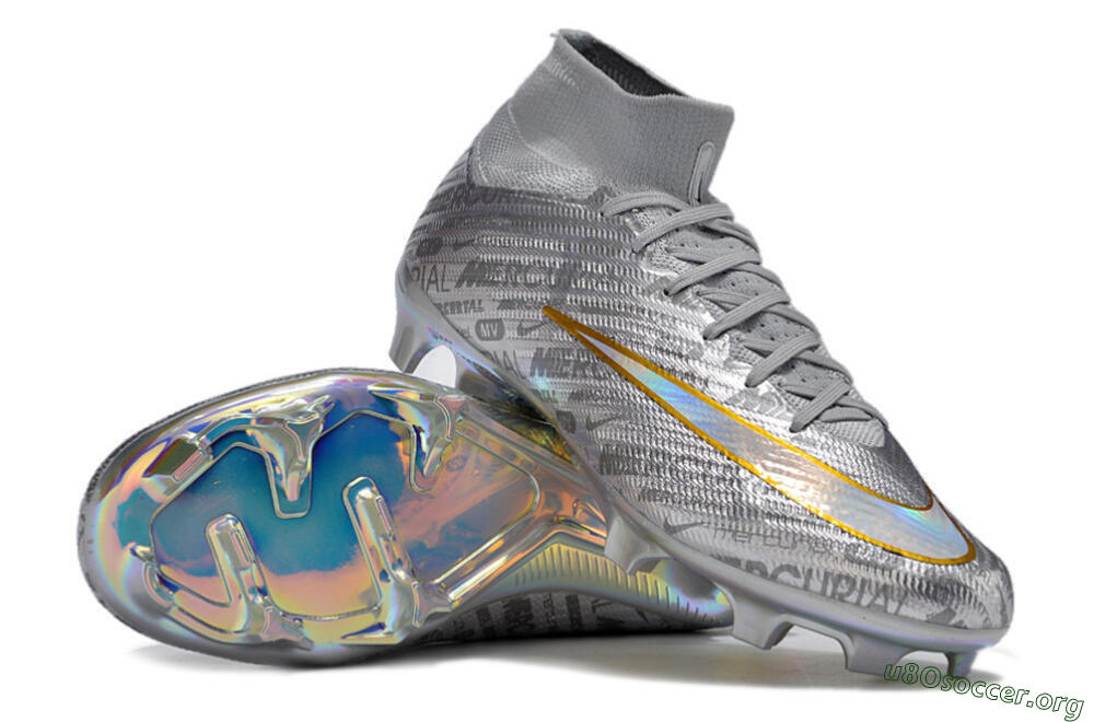 Nike Air Zoom Mercurial Superfly 15 Elite FG Football Boots - Sliver/Gold/Rainbow 4