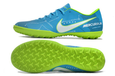 NIke Mercuricalx Victory 6 TF Football Shoes - Blue/Silver/Green