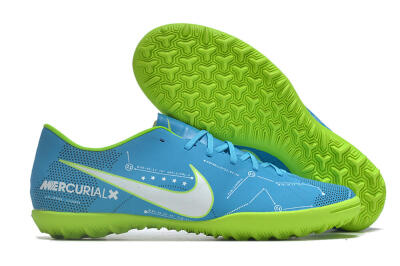 NIke Mercuricalx Victory 6 TF Football Shoes - Blue/Silver/Green
