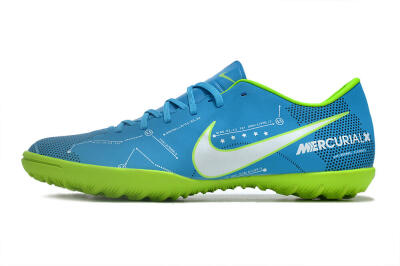 NIke Mercuricalx Victory 6 TF Football Shoes - Blue/Silver/Green