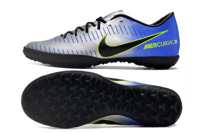 NIke Mercuricalx Victory 6 TF Football Shoes - Silver/Blue/Green/Black
