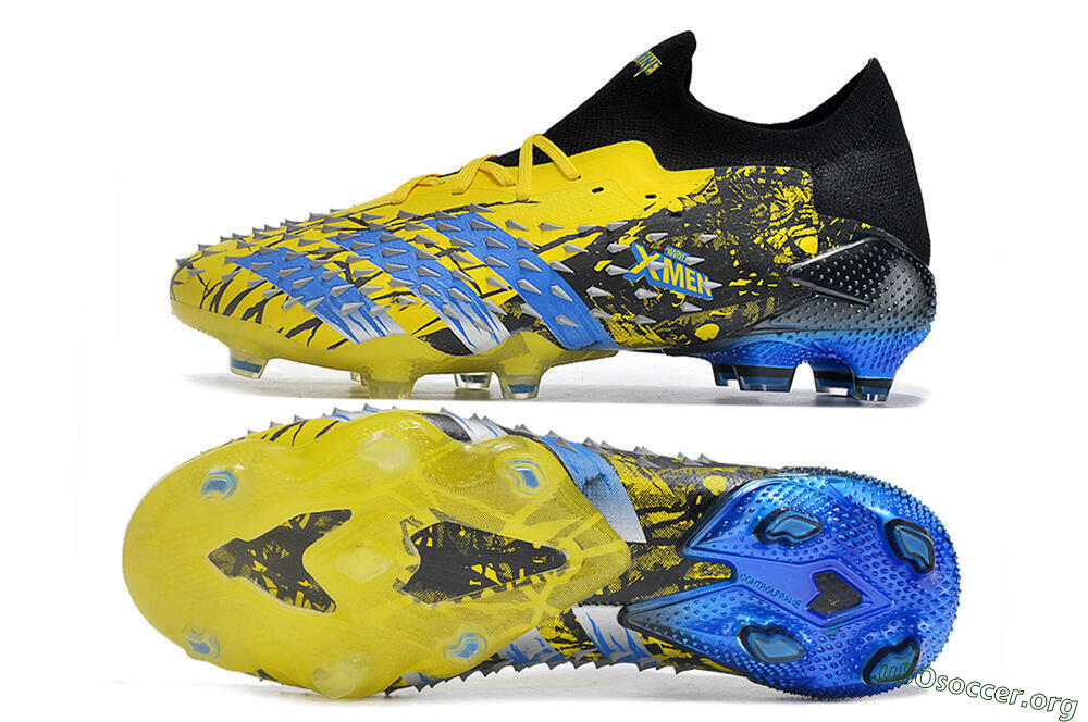 Adidas Predator Freak.1 Low FG Football Boots - Yellow/Black/Blue 1