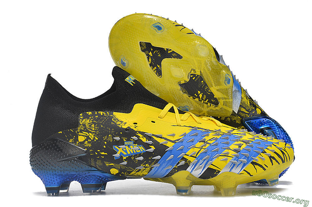 Adidas Predator Freak.1 Low FG Football Boots - Yellow/Black/Blue 2