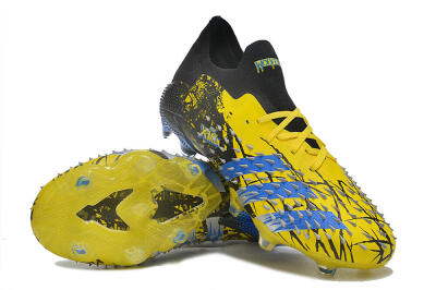 Adidas Predator Freak.1 Low FG Football Boots - Yellow/Black/Blue