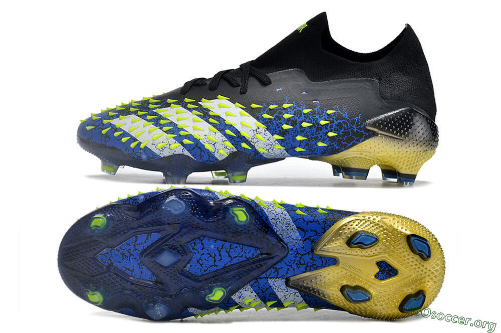 Adidas Predator Freak.1 Low FG Football Boots - Black/Blue/Green 1