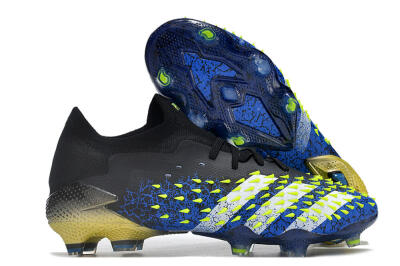 Adidas Predator Freak.1 Low FG Football Boots - Black/Blue/Green