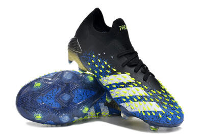 Adidas Predator Freak.1 Low FG Football Boots - Black/Blue/Green