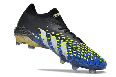 Adidas Predator Freak.1 Low FG Football Boots - Black/Blue/Green