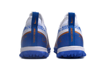 Nike Air Zoom Mercurial Vapor 15 Pro TF Football Shoes - White/Blue/Gold