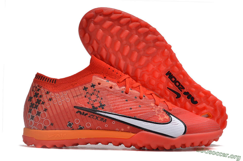 Nike Air Zoom Mercurial Vapor 15 Elite TF Football Shoes - Red/White/Black 2