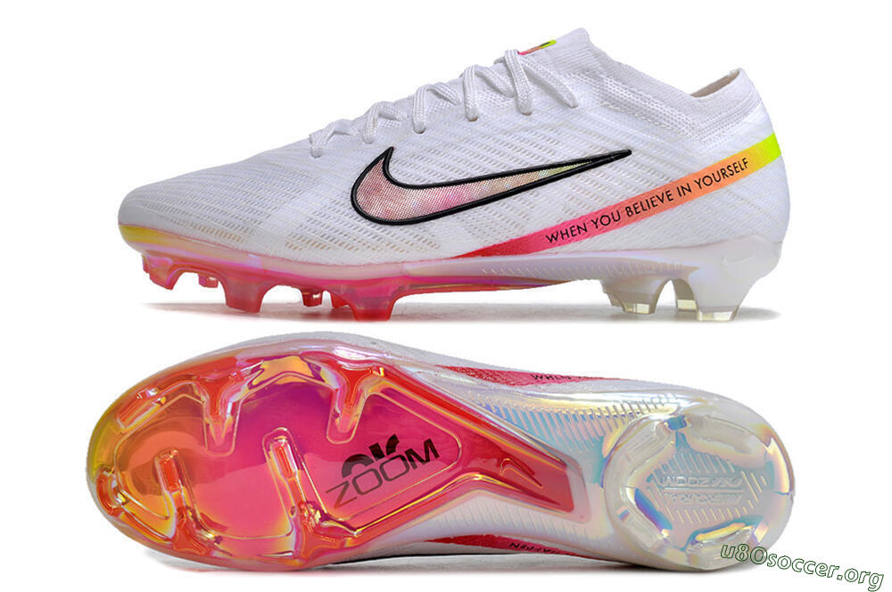 Nike Air Zoom Mercurial Vapor 15 Elite FG Football Boots - White/Pink/Black 1