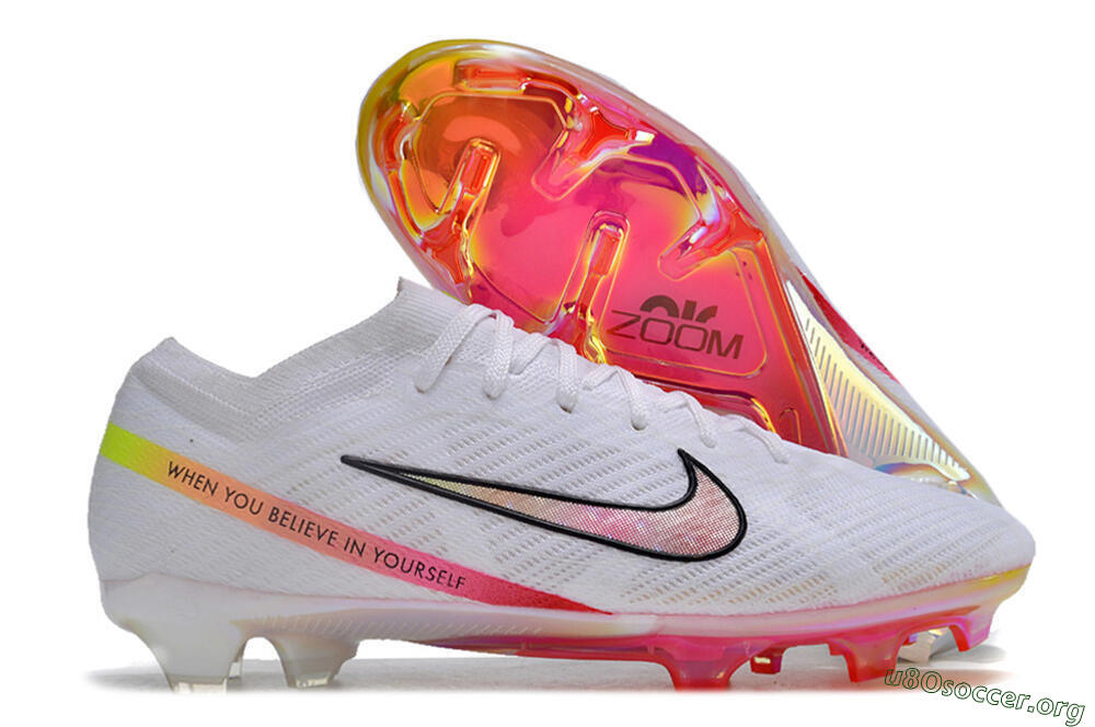 Nike Air Zoom Mercurial Vapor 15 Elite FG Football Boots - White/Pink/Black 2