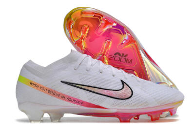 Nike Air Zoom Mercurial Vapor 15 Elite FG Football Boots - White/Pink/Black