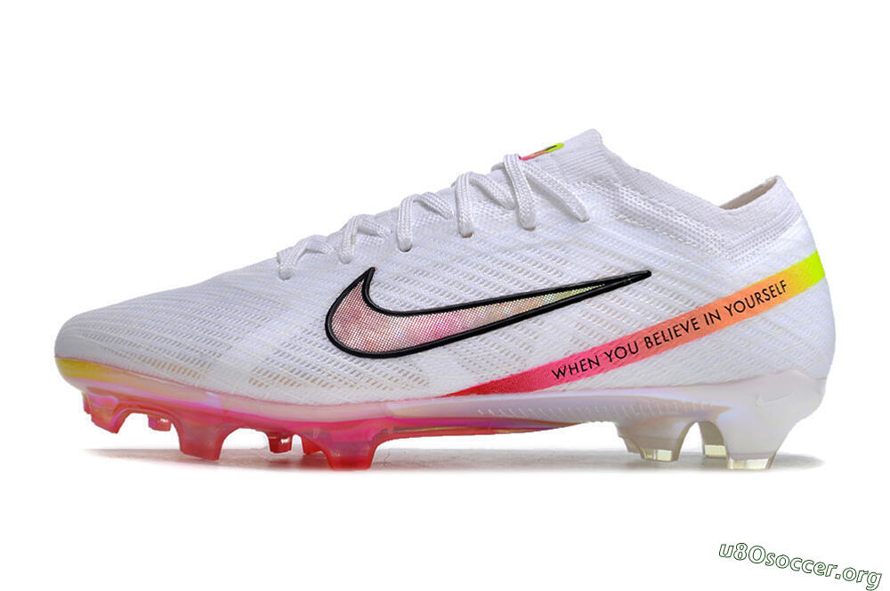 Nike Air Zoom Mercurial Vapor 15 Elite FG Football Boots - White/Pink/Black 3