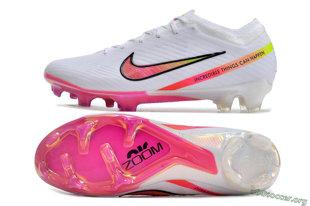 Nike Air Zoom Mercurial Vapor 15 Elite FG Football Boots - White/Pink/Black/Yellow 1