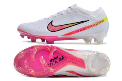 Nike Air Zoom Mercurial Vapor 15 Elite FG Football Boots - White/Pink/Black/Yellow