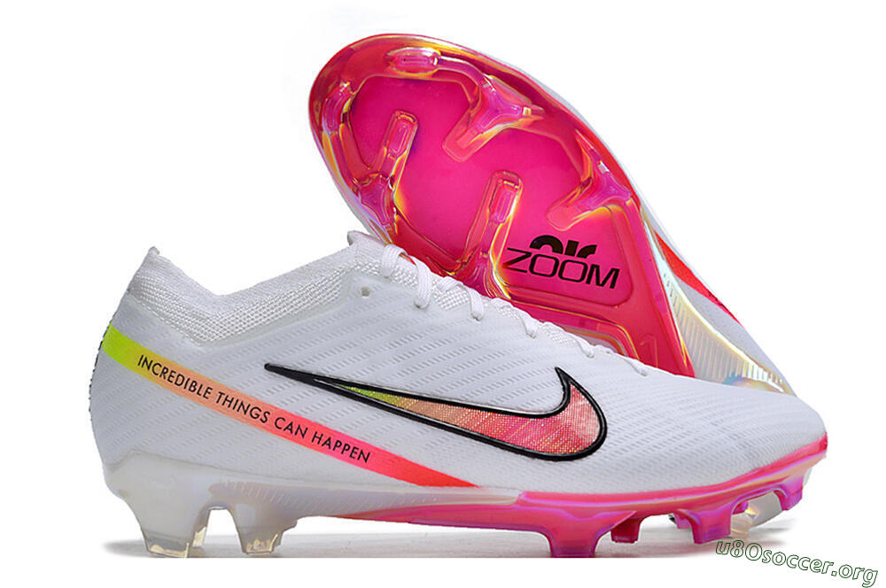 Nike Air Zoom Mercurial Vapor 15 Elite FG Football Boots - White/Pink/Black/Yellow 2