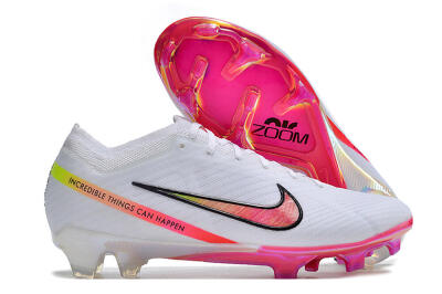 Nike Air Zoom Mercurial Vapor 15 Elite FG Football Boots - White/Pink/Black/Yellow