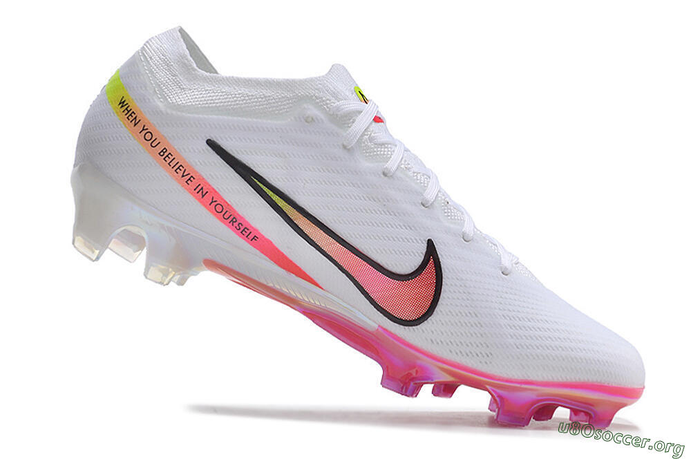 Nike Air Zoom Mercurial Vapor 15 Elite FG Football Boots - White/Pink/Black/Yellow 4