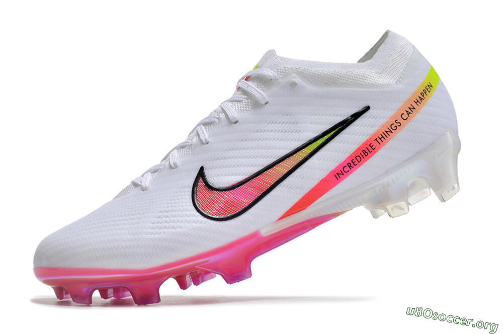 Nike Air Zoom Mercurial Vapor 15 Elite FG Football Boots - White/Pink/Black/Yellow 5