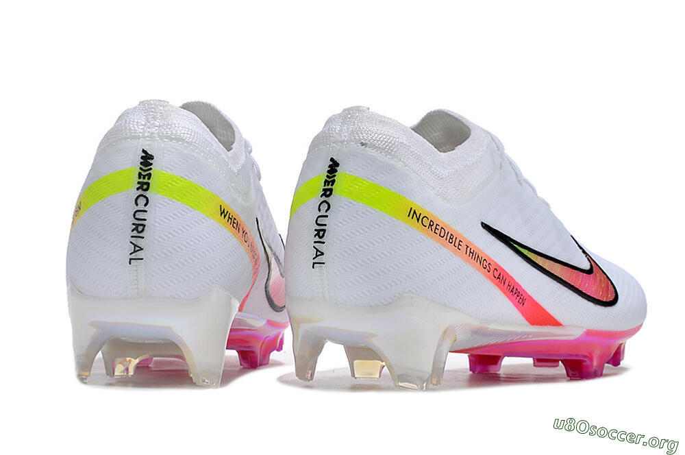 Nike Air Zoom Mercurial Vapor 15 Elite FG Football Boots - White/Pink/Black/Yellow 6