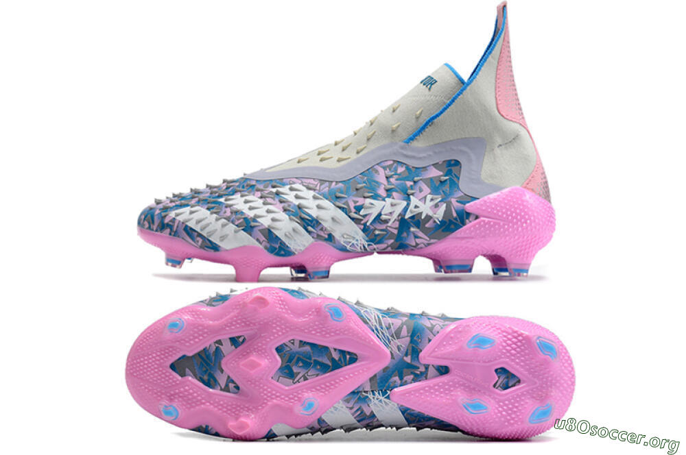 Adidas Predator Freak+ FG Football Boots - Blue/Pink/White/Grey 1