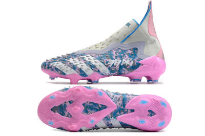 Adidas Predator Freak+ FG Football Boots - Blue/Pink/White/Grey