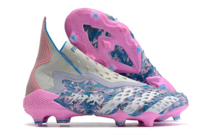 Adidas Predator Freak+ FG Football Boots - Blue/Pink/White/Grey