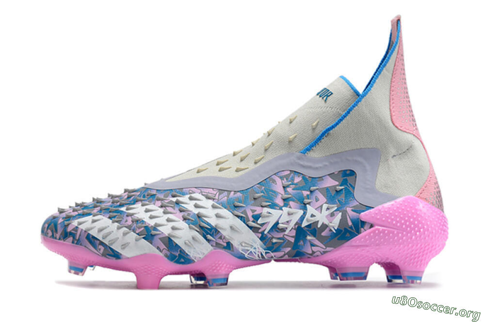 Adidas Predator Freak+ FG Football Boots - Blue/Pink/White/Grey 3