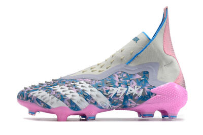 Adidas Predator Freak+ FG Football Boots - Blue/Pink/White/Grey