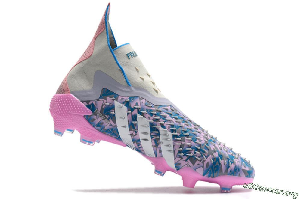 Adidas Predator Freak+ FG Football Boots - Blue/Pink/White/Grey 4