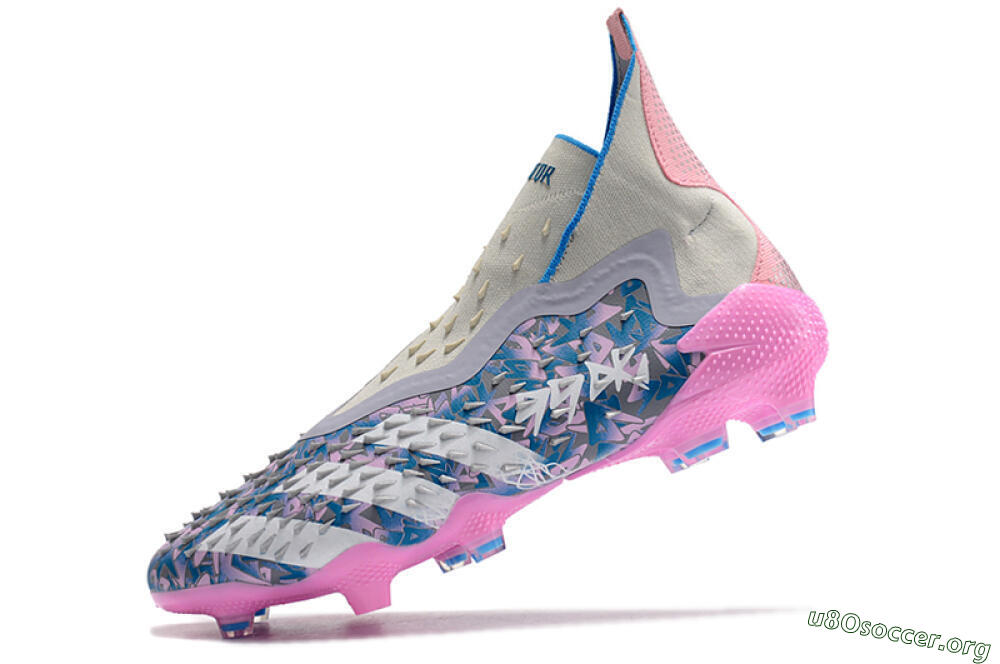 Adidas Predator Freak+ FG Football Boots - Blue/Pink/White/Grey 5