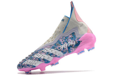 Adidas Predator Freak+ FG Football Boots - Blue/Pink/White/Grey