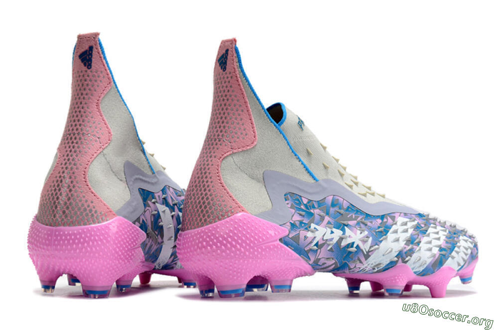 Adidas Predator Freak+ FG Football Boots - Blue/Pink/White/Grey 6