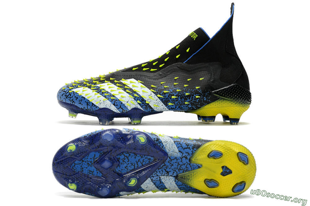 Adidas Predator Freak+ FG Football Boots - Black/White/Blue 1