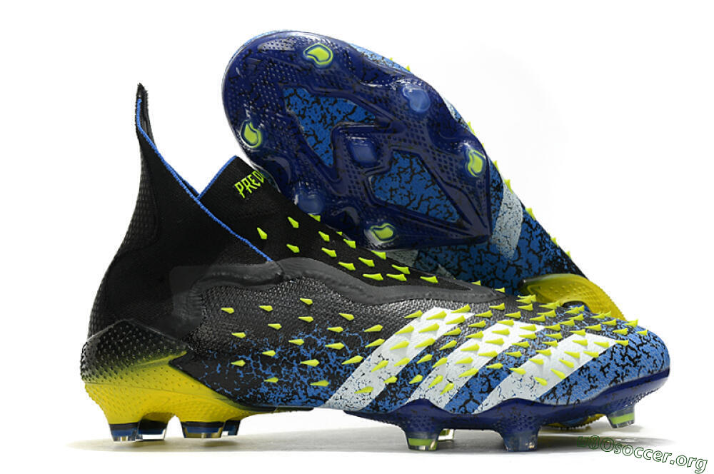 Adidas Predator Freak+ FG Football Boots - Black/White/Blue 2