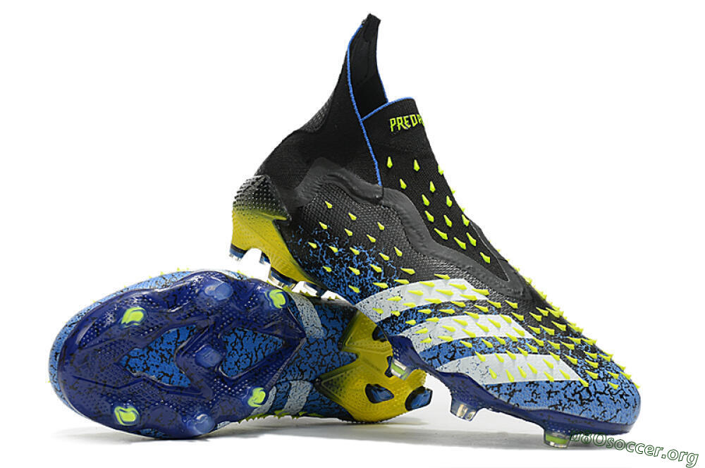 Adidas Predator Freak+ FG Football Boots - Black/White/Blue 0