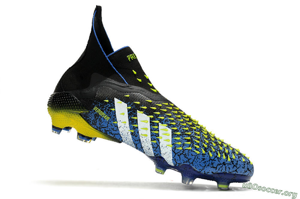 Adidas Predator Freak+ FG Football Boots - Black/White/Blue 4