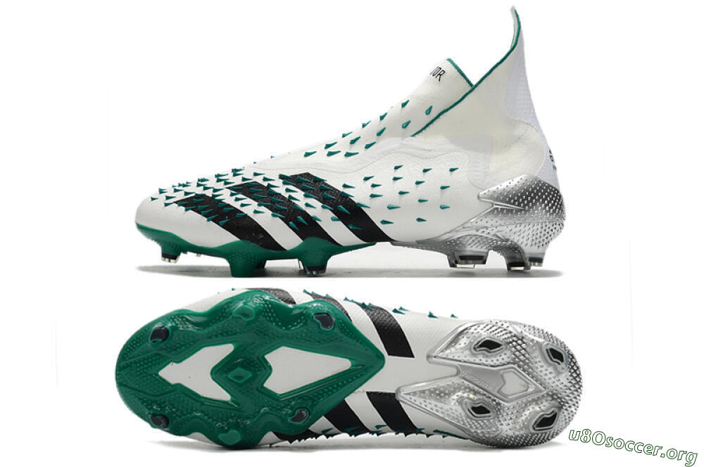 Adidas Predator Freak+ FG Football Boots - White/Black/Green 1