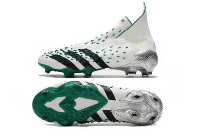 Adidas Predator Freak+ FG Football Boots - White/Black/Green