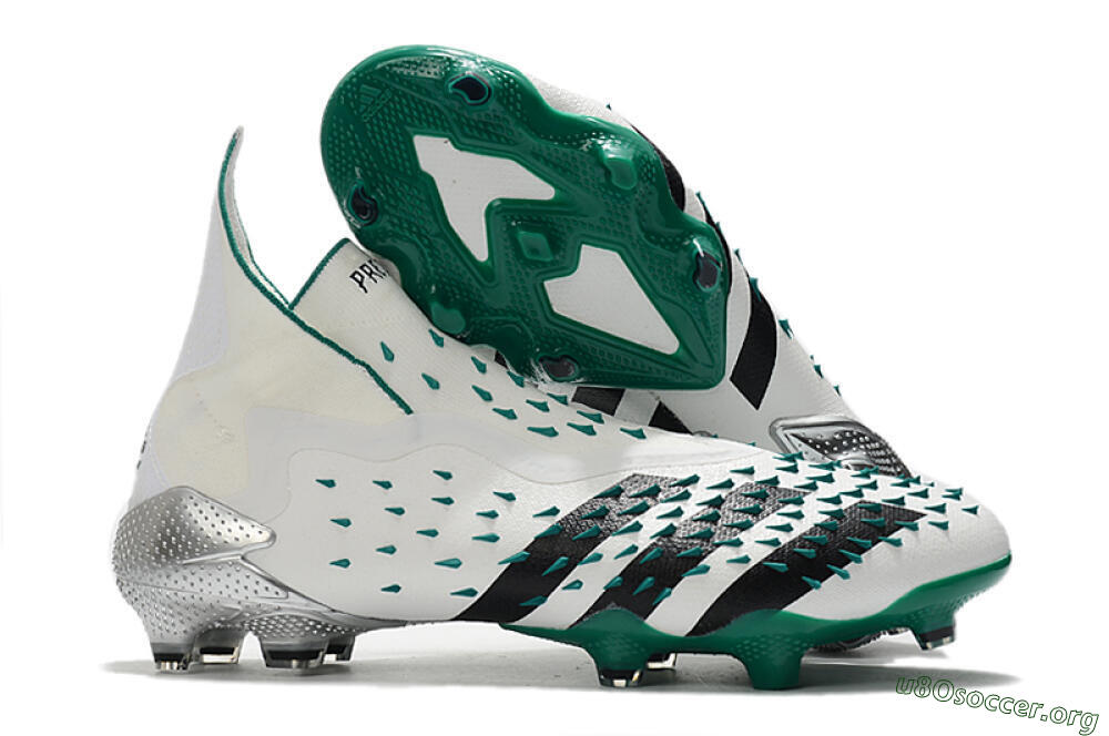 Adidas Predator Freak+ FG Football Boots - White/Black/Green 2